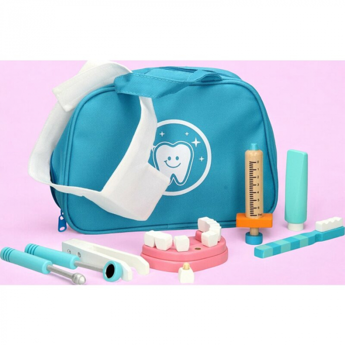 Set dentist, Joueco, Din lemn certificat FSC, Include gentuta pentru depozitare jucarii, 3 ani+ [3]