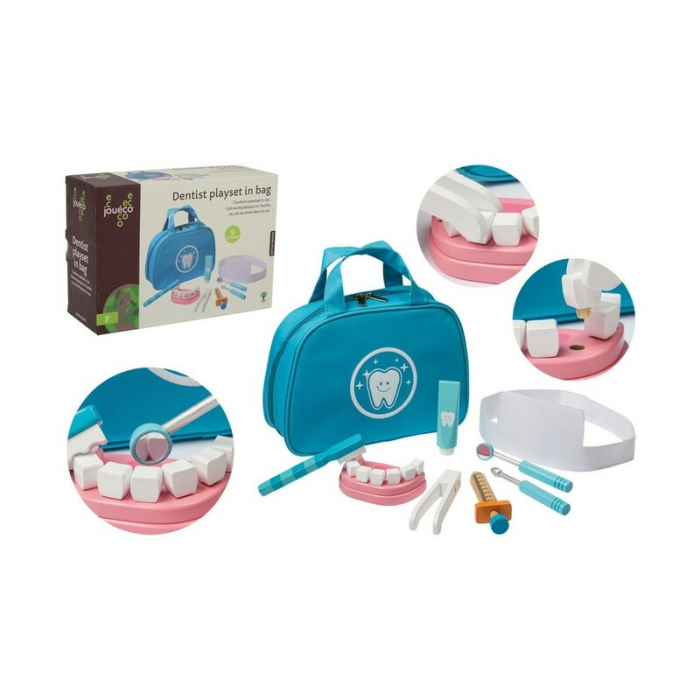 Set dentist, Joueco, Din lemn certificat FSC, Include gentuta pentru depozitare jucarii, 3 ani+ [9]