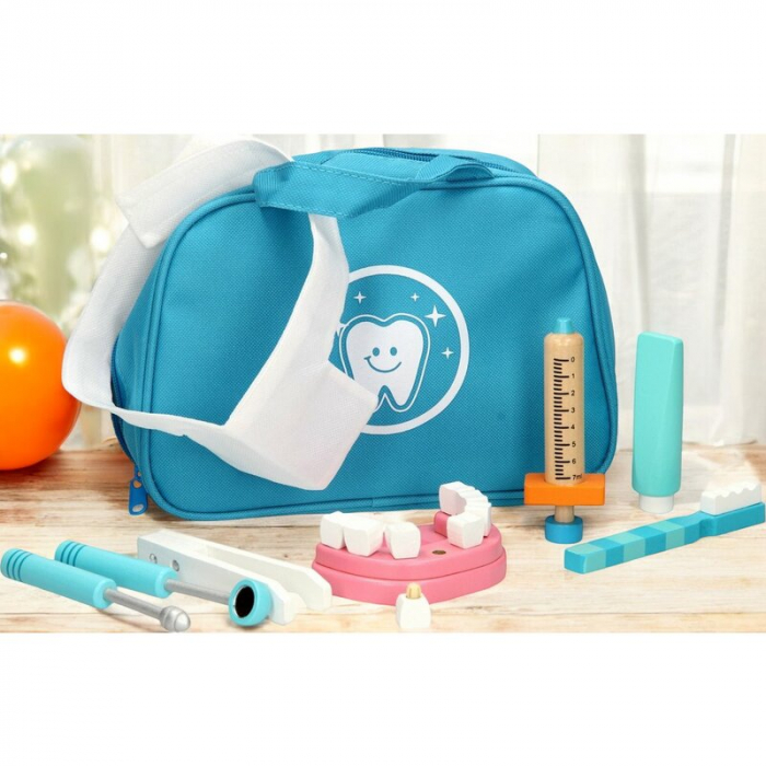 Set dentist, Joueco, Din lemn certificat FSC, Include gentuta pentru depozitare jucarii, 3 ani+ [2]
