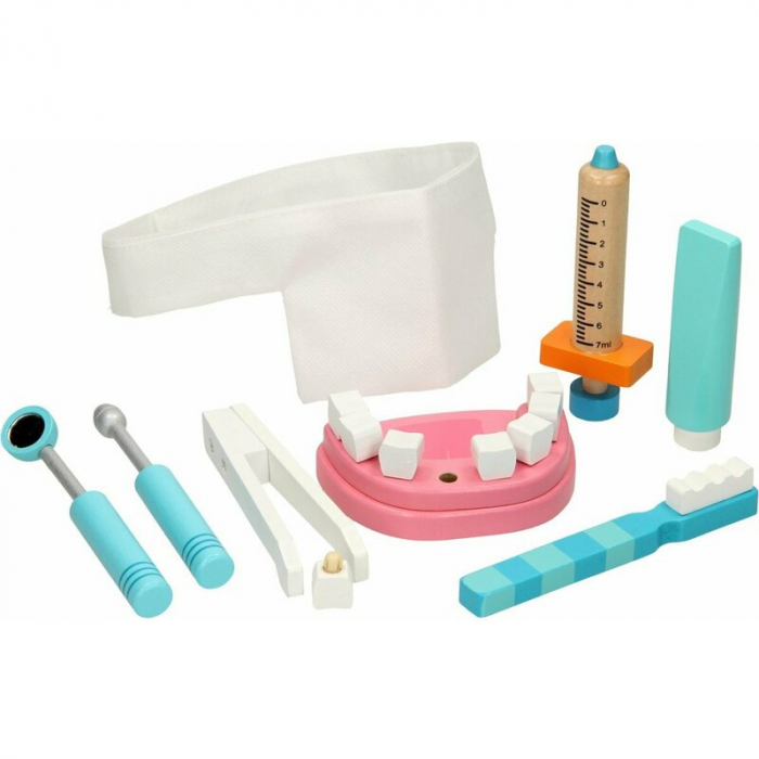 Set dentist, Joueco, Din lemn certificat FSC, Include gentuta pentru depozitare jucarii, 3 ani+ [6]