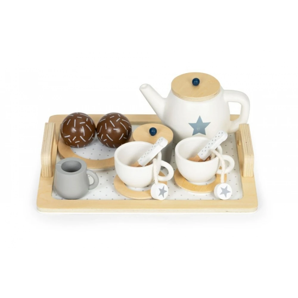 Set din lemn pentru a servi ceaiul, 17 elemente, Ecotoys [2]