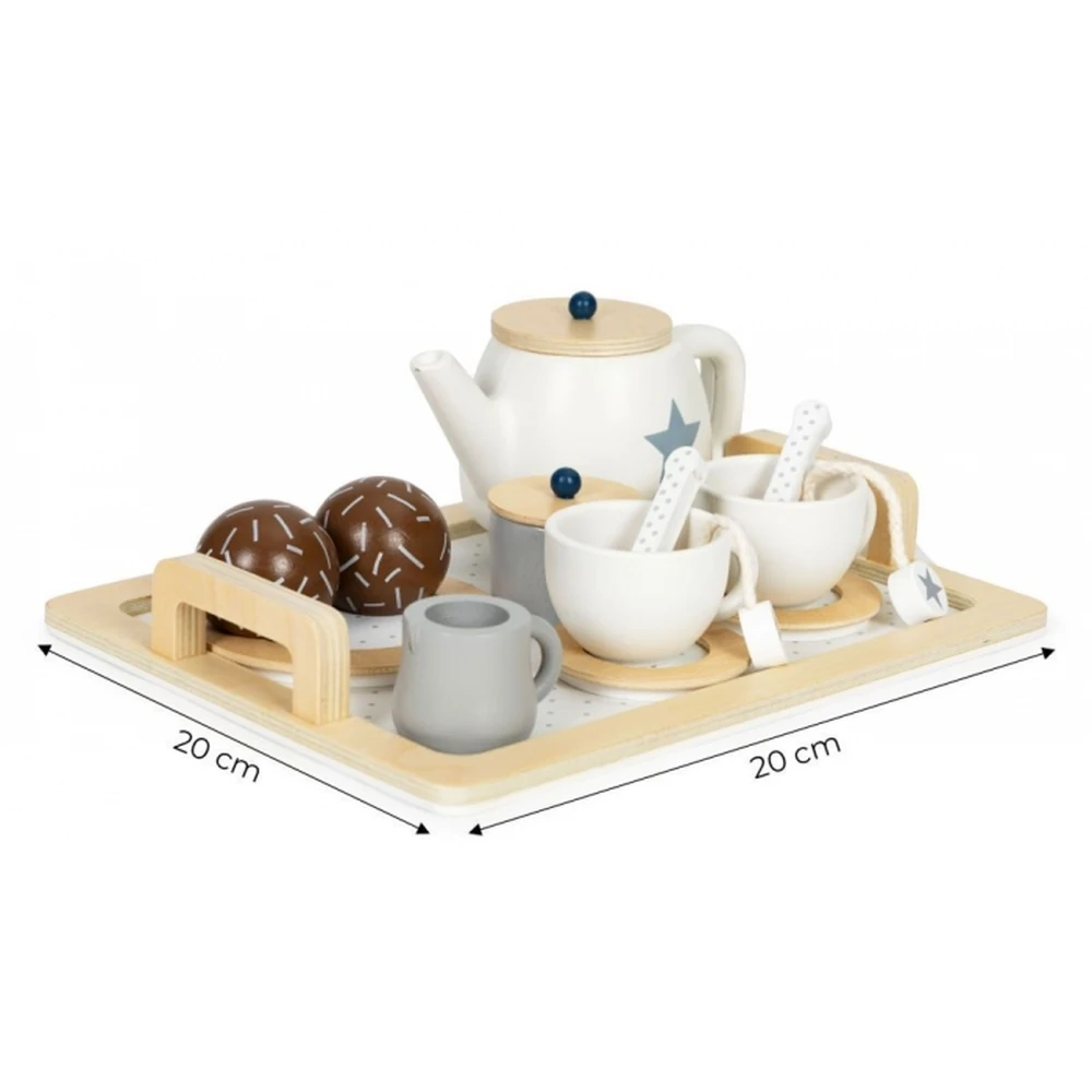 Set din lemn pentru a servi ceaiul, 17 elemente, Ecotoys [4]