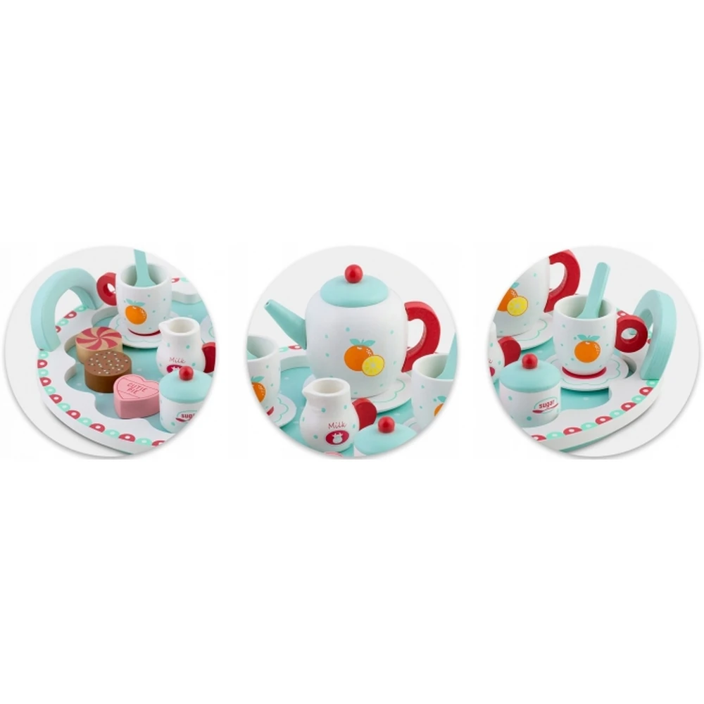 Set lemn servit ceai Ricokids Turcoaz 3 ani+ [3]