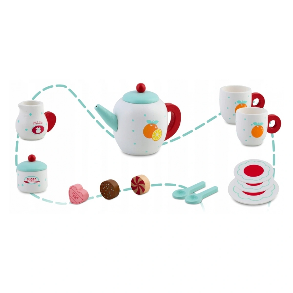 Set lemn servit ceai Ricokids Turcoaz 3 ani+ [6]