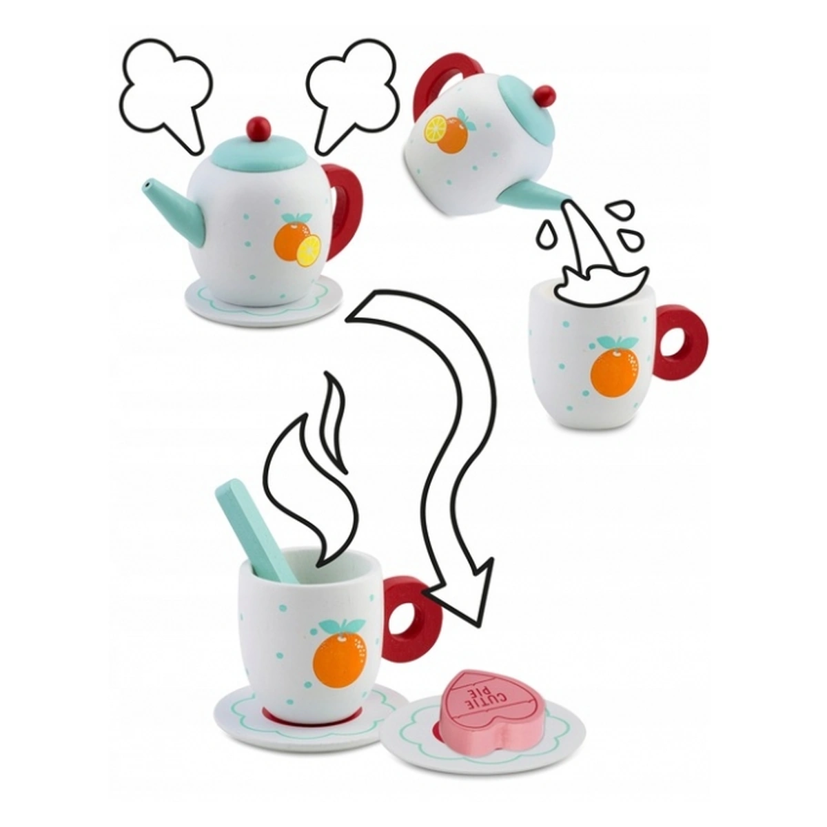 Set lemn servit ceai Ricokids Turcoaz 3 ani+ [2]