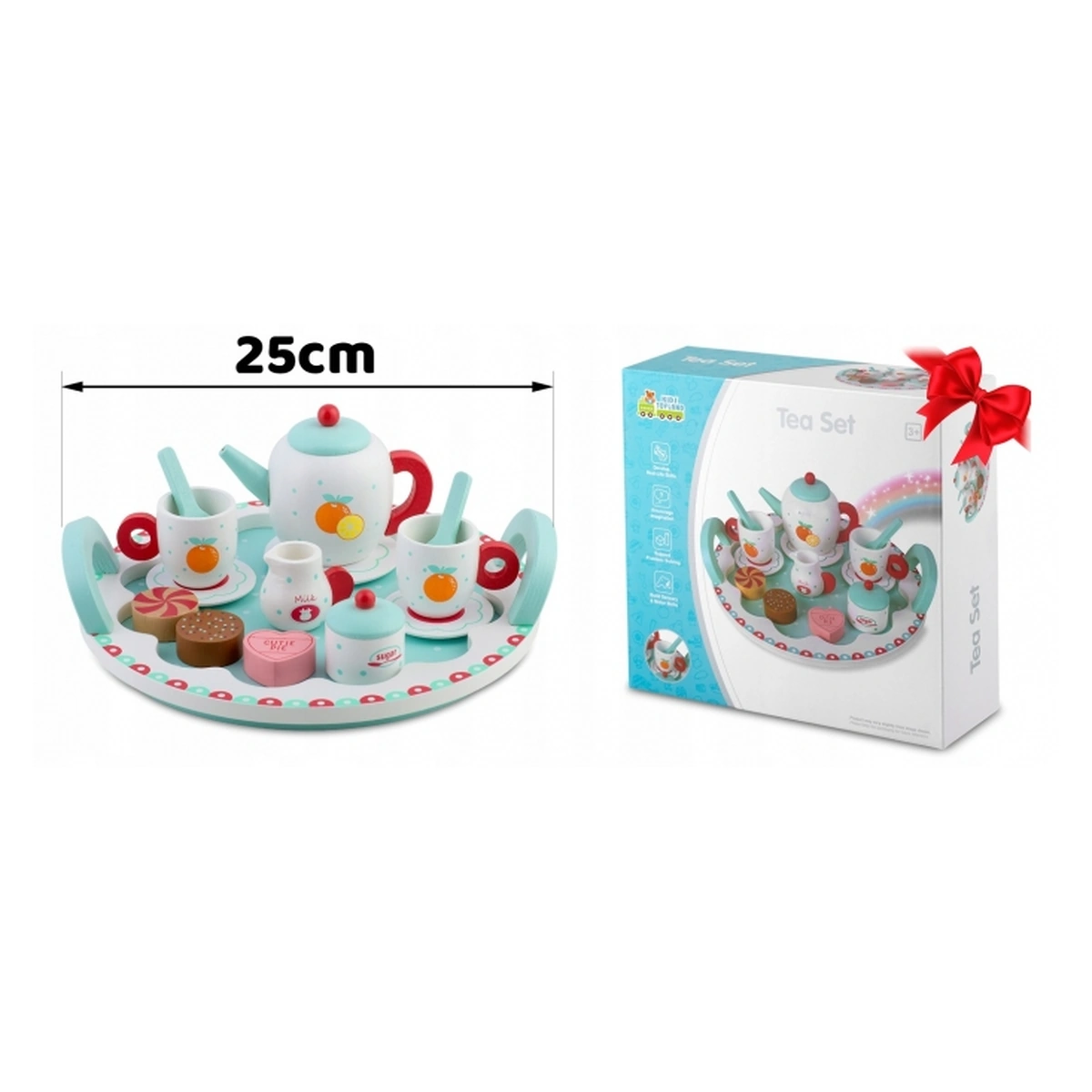 Set lemn servit ceai Ricokids Turcoaz 3 ani+ [8]