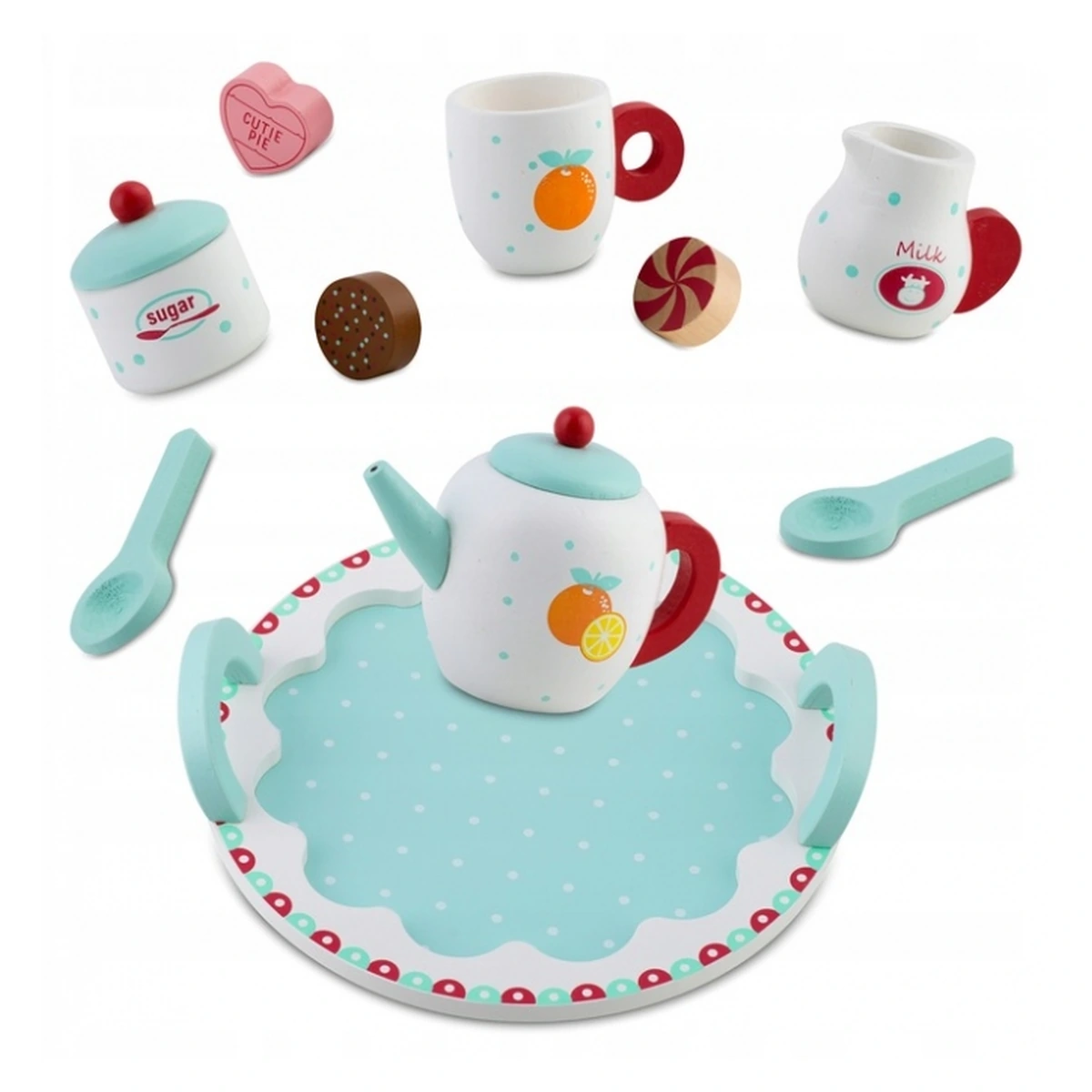 Set lemn servit ceai Ricokids Turcoaz 3 ani+ [4]