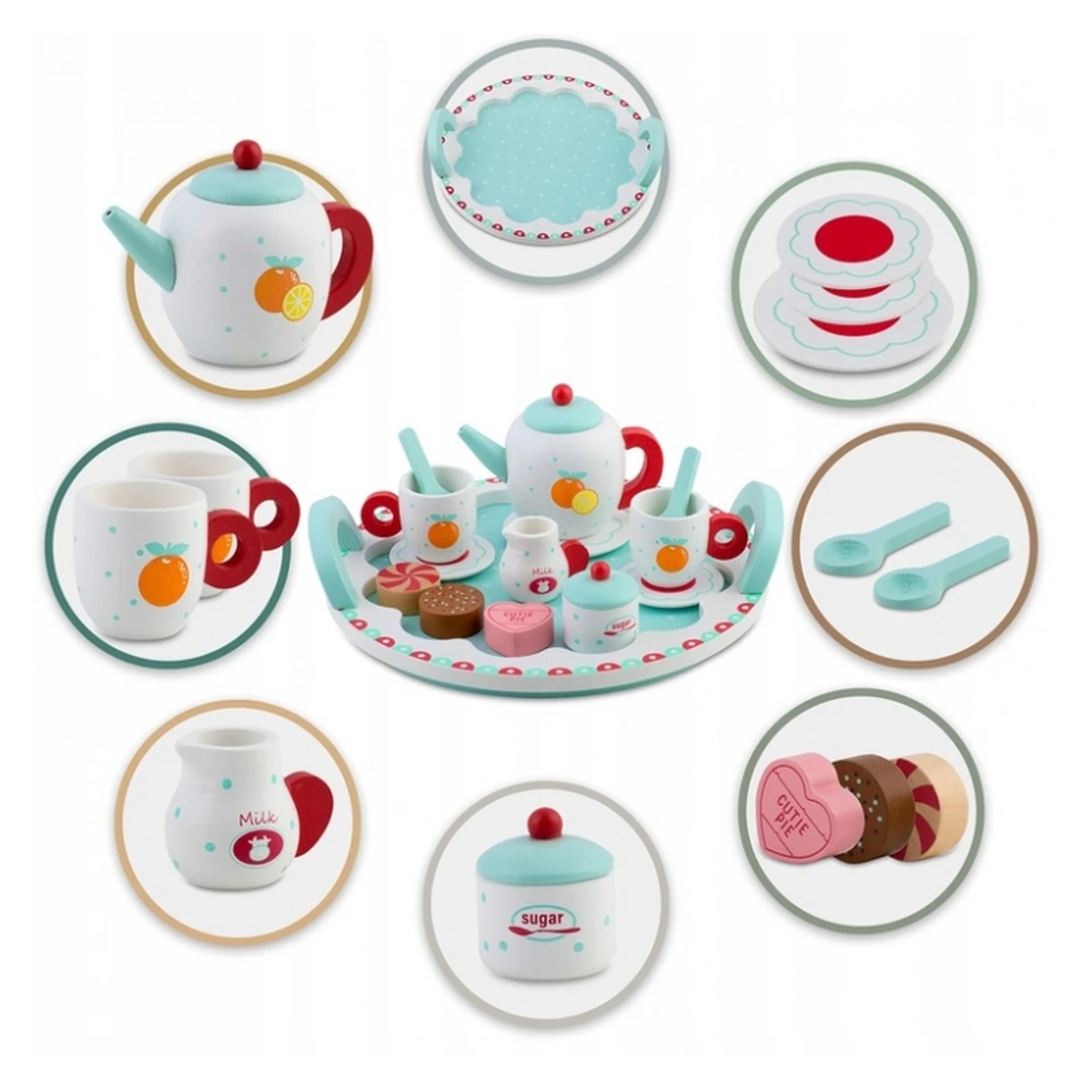 Set lemn servit ceai Ricokids Turcoaz 3 ani+ [5]