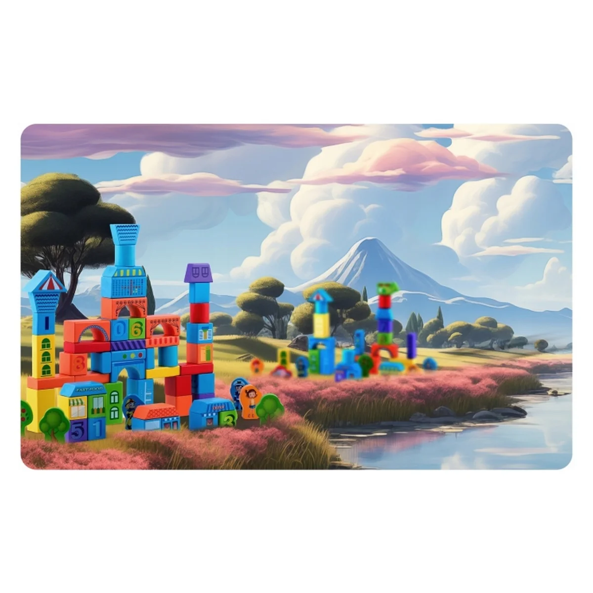 Set educational 100 blocuri din lemn Ricokids [7]