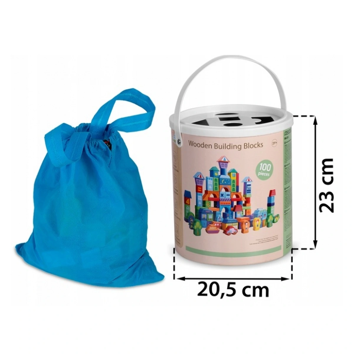 Set educational 100 blocuri din lemn Ricokids [6]