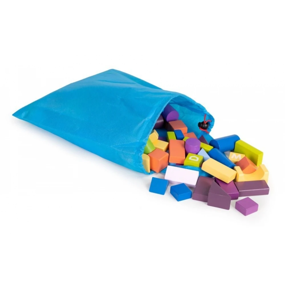 Set educational cu blocuri din lemn, 108 piese, Ecotoys [4]