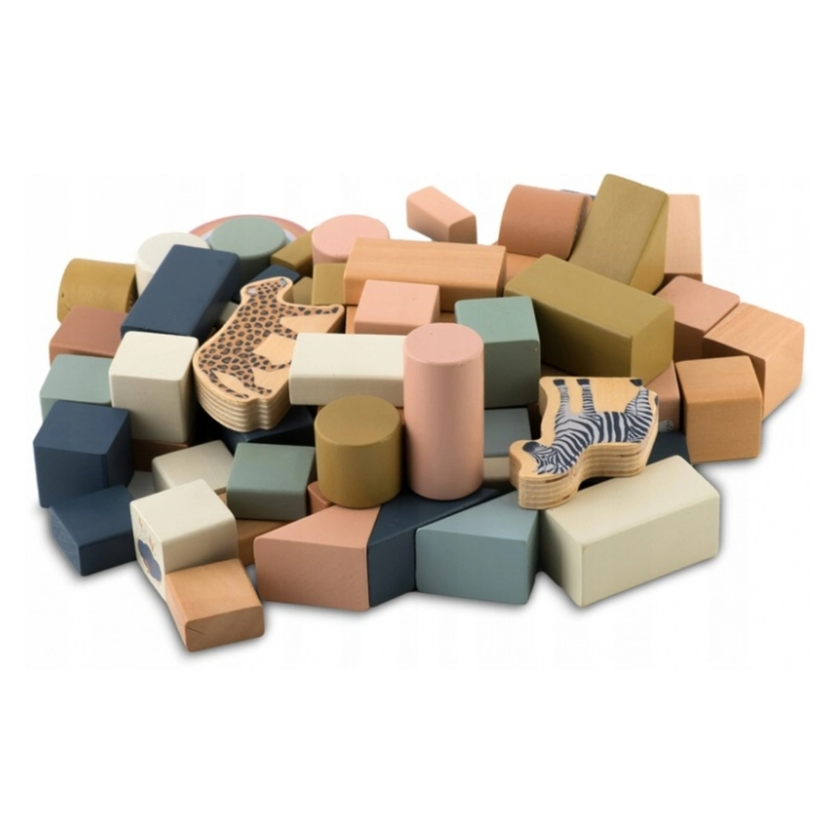 Set educational cu blocuri din lemn, 70 bucati, Nukido [2]