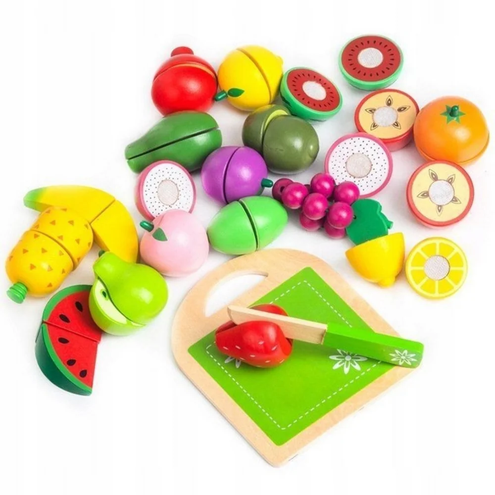 Set fructe din lemn, 20 de bucati - Ecotoys [3]