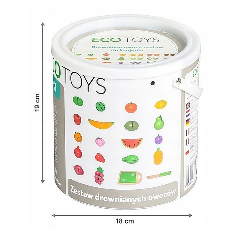 Set fructe din lemn, 20 de bucati - Ecotoys [4]