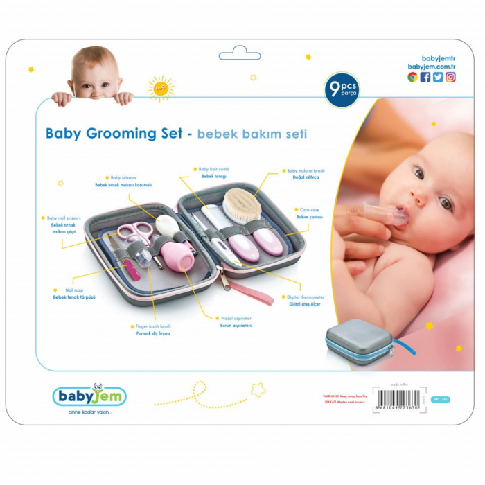 Set ingrijire unghii bebelusi cu 9 piese Bleu BabyJem Grooming Set [2]