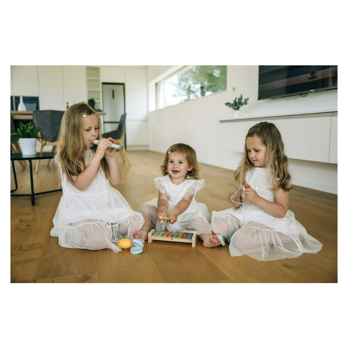 Set instrumente muzicale, Free2Play, 5 in 1, Contine xilofon, Fluier, Din lemn, Conform cu standardul european de securitate EN71/123, 3 ani+, Multicolor [5]