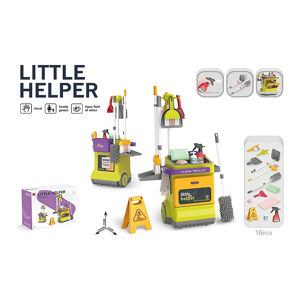 Set jucarie Chipolino Cleaning Trolley cu 16 accesorii [8]