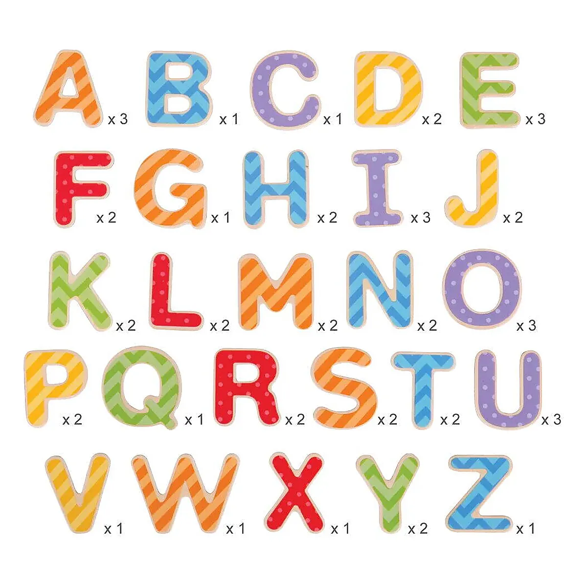 Set litere magnetice de tipar - 49 piese BIGJIGS Toys 3 ani+ [3]