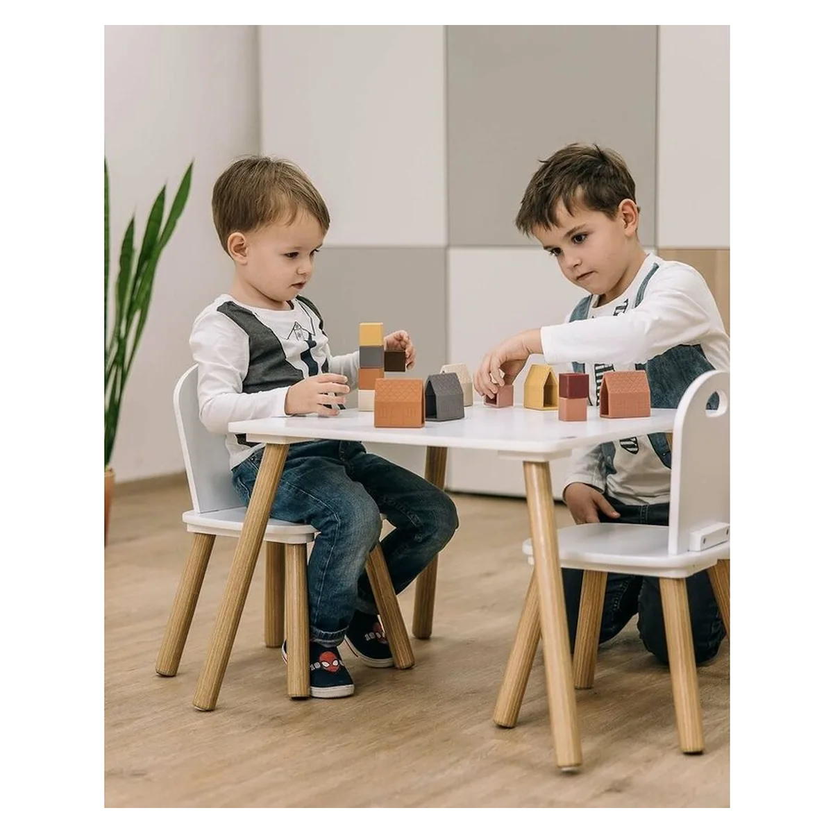 Set masuta si doua scaune, FreeON, Athena, , Din lemn, Alb 6 ani [10]