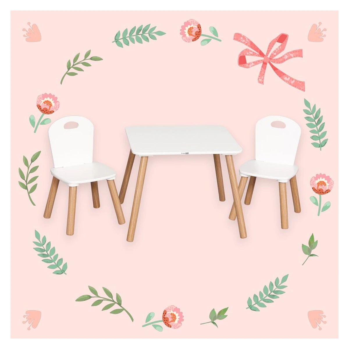 Set masuta si doua scaune, FreeON, Athena, , Din lemn, Alb 6 ani [5]