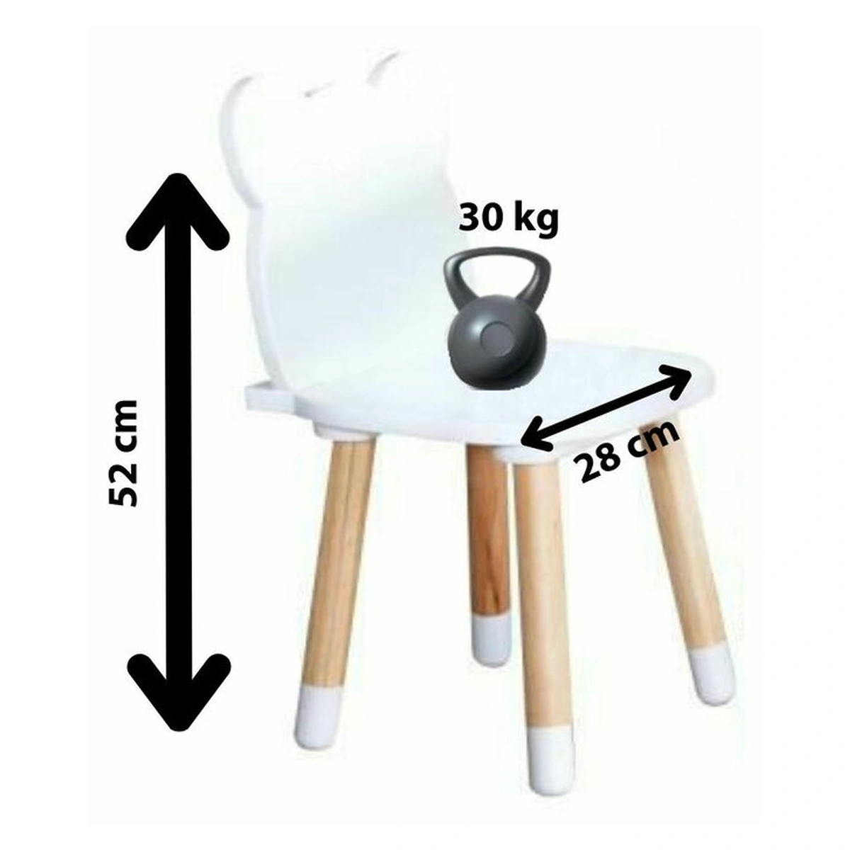 Set masuta si doua scaune, FreeON, Bear, , Din lemn, Alb 6 ani [3]