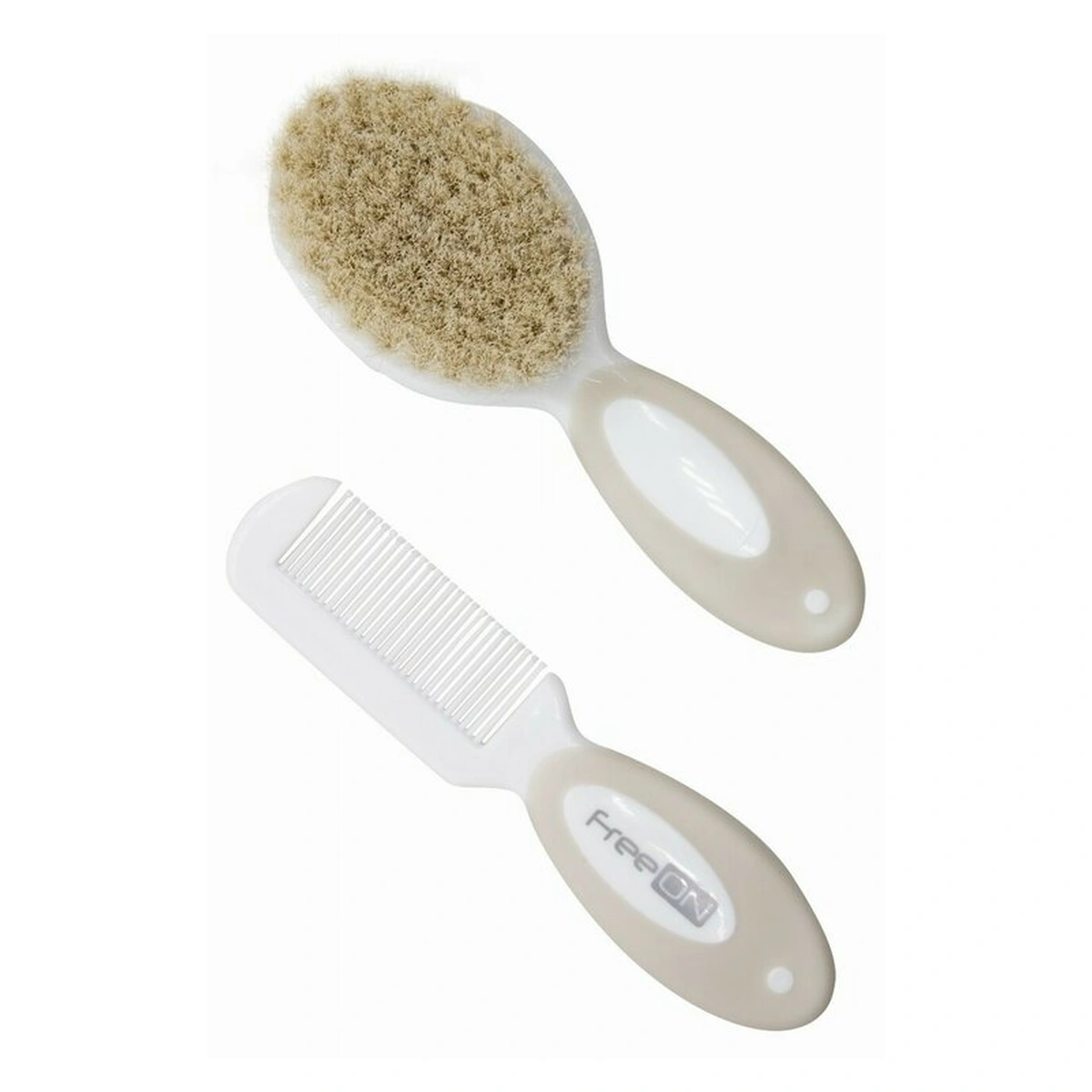 Set perie si pieptene, FreeON, peri naturali, 0 luni+, White [2]