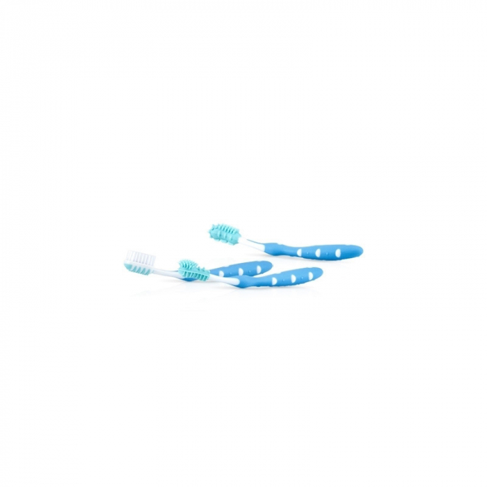 Set periute de dinti, Nuby, Pentru copii, Non-toxice, 3 bucati, Varsta: 3+, 6+, 12+ luni, Albastru [1]