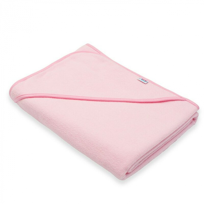 Set prosop cu gluga si manusa baie, New Baby, 100 x 100 cm, Basic, Pink [4]