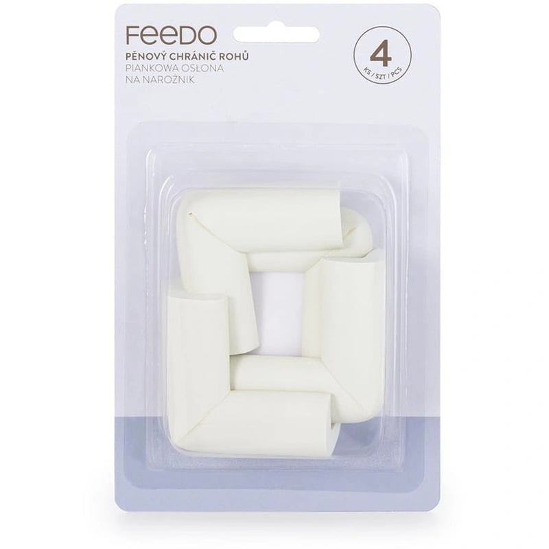 Set protectii pentru colturi ascutite, Absorbtie a socurilor, Din spuma, Cu adeziv, 5 x 5 x 2 cm, 4 bucati, Alb [2]