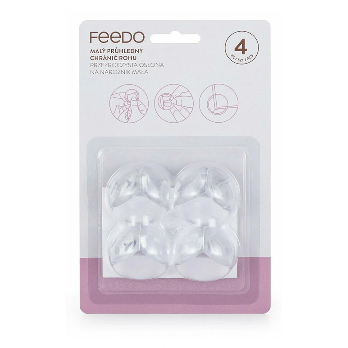 Set protectii pentru colturi ascutite, Usor de instalat, 3.6 x 3.6 x 2.7 cm, 4 bucati, Transparent [2]