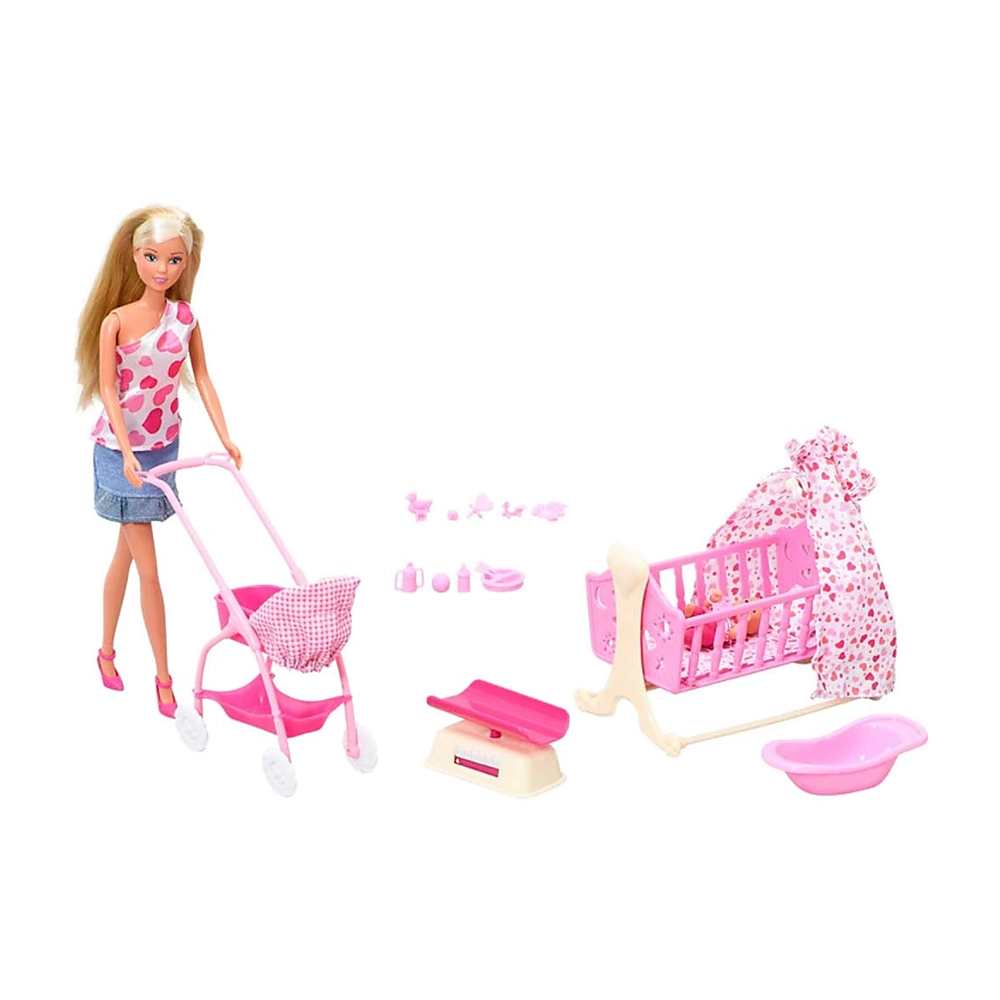 Set Simba Steffi Love New Born Baby Set papusa 29 cm, 1 bebelus si accesorii [1]