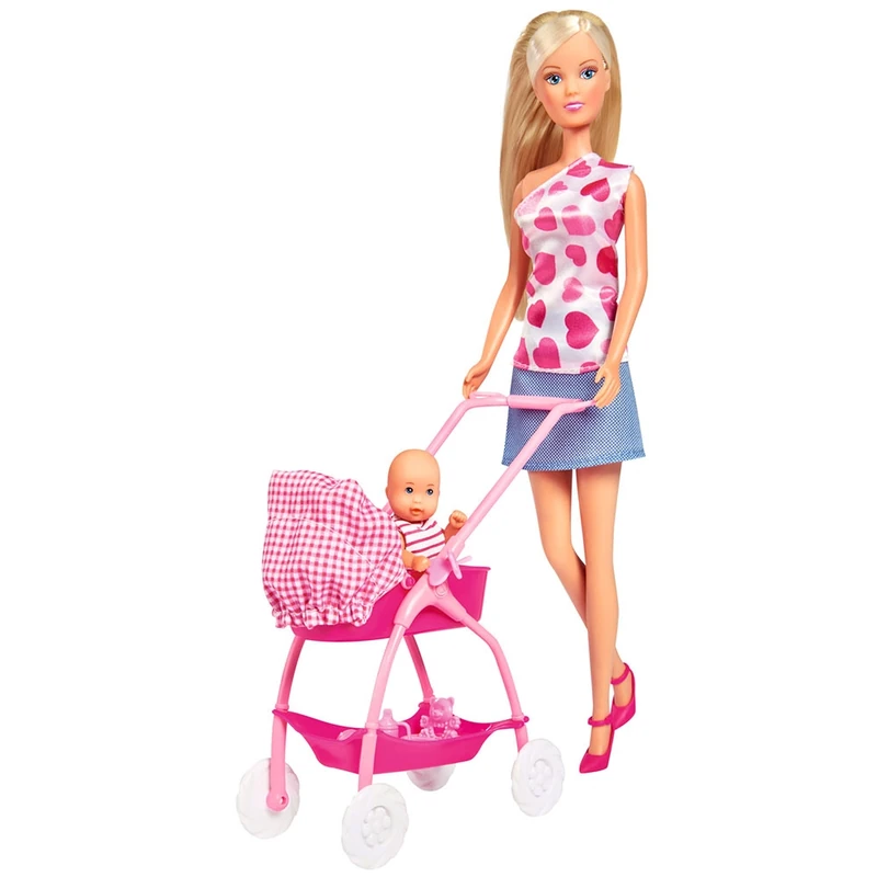 Set Simba Steffi Love New Born Baby Set papusa 29 cm, 1 bebelus si accesorii [2]