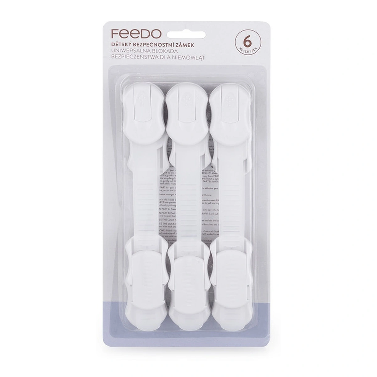 Set sisteme de siguranta pentru mobilier, Universale, Cu lungime reglabila, 19 x 3.4 cm, Distanta 2-11 cm, 6 bucati, Alb [2]