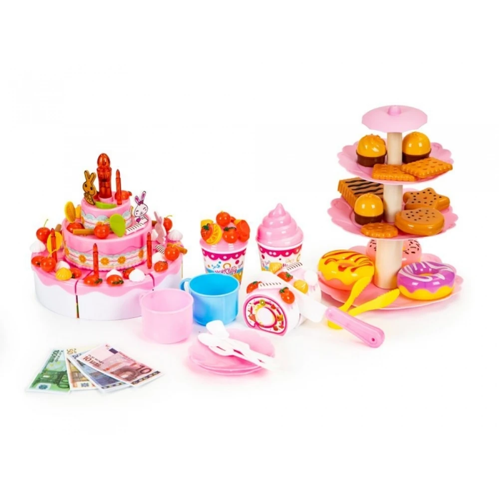 Set tort aniversar cu accesorii, 125 de elemente, Ecotoys [2]