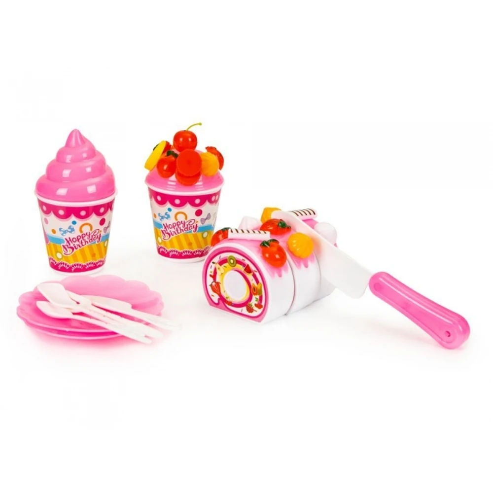 Set tort aniversar cu accesorii, 125 de elemente, Ecotoys [4]