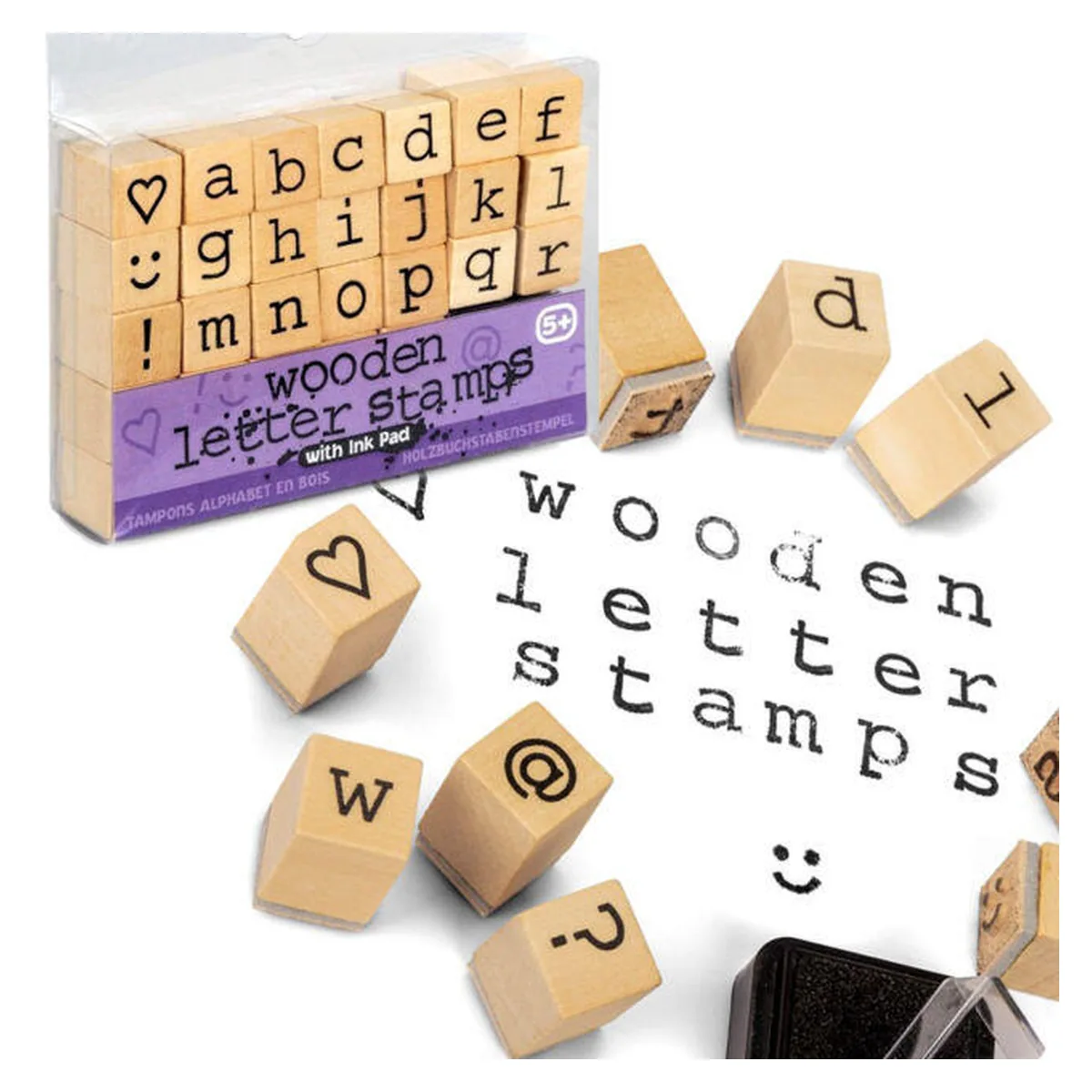 Set tusiera si stampile din lemn - Alfabet [3]