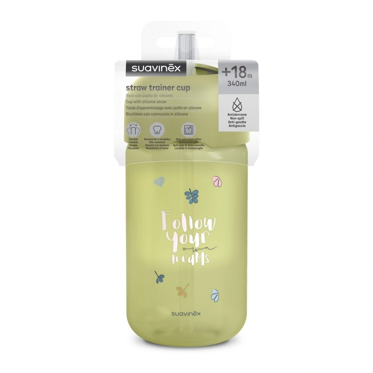 Sticlă de apă fără picurare, Bears, 340 ml, verde, Suavinex [3]