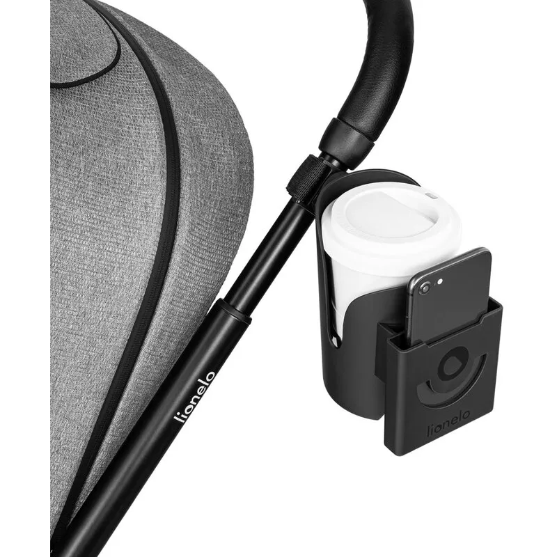 Suport universal pentru biberon/pahar si telefon, Lionelo, Ove, Cu sistem de rotire 360, Negru [10]