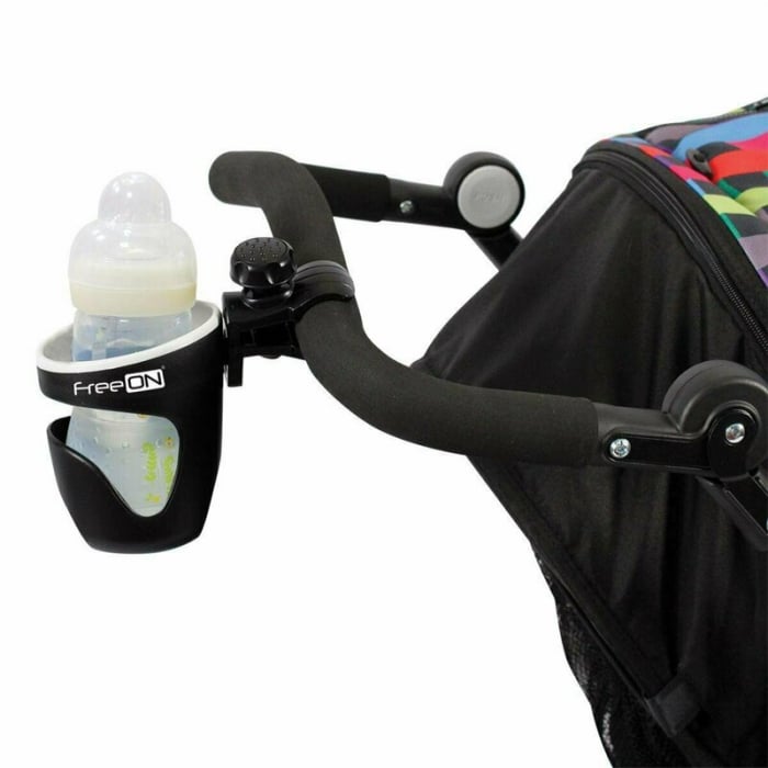 Suport universal pentru carucior, Pentru biberon/pahar, FreeON, Negru [2]