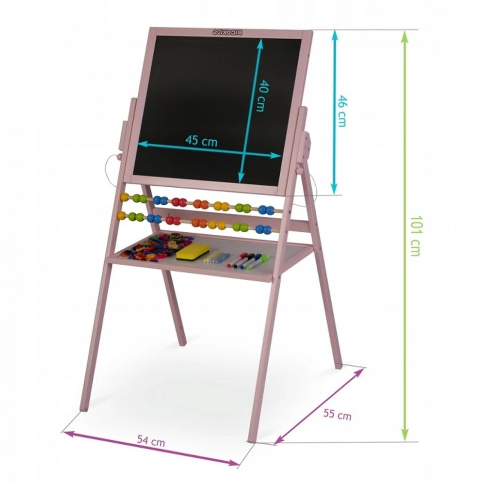 Tabla 2 in 1 pentru copii Ricokids, Roz [2]