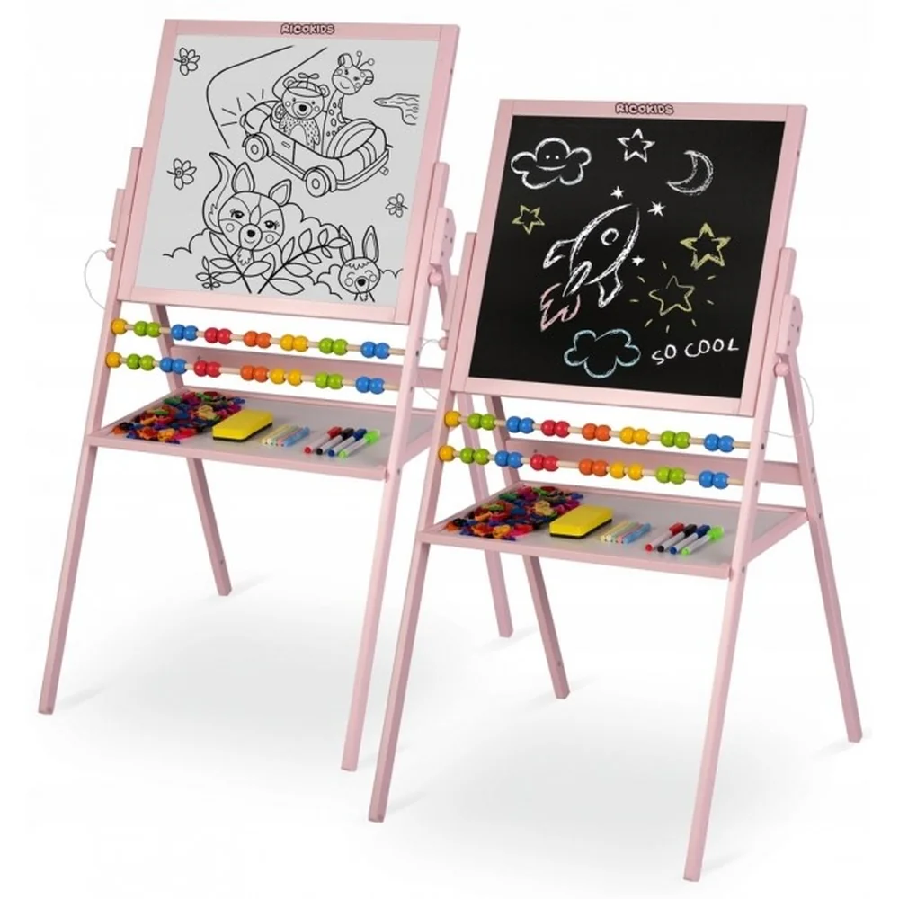 Tabla 2 in 1 pentru copii Ricokids, Roz [1]