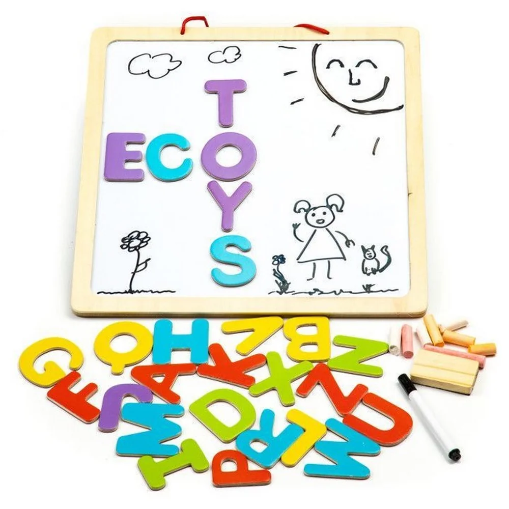 Tabla educationala 3 in 1 cu litere magnetice - Ecotoys [5]