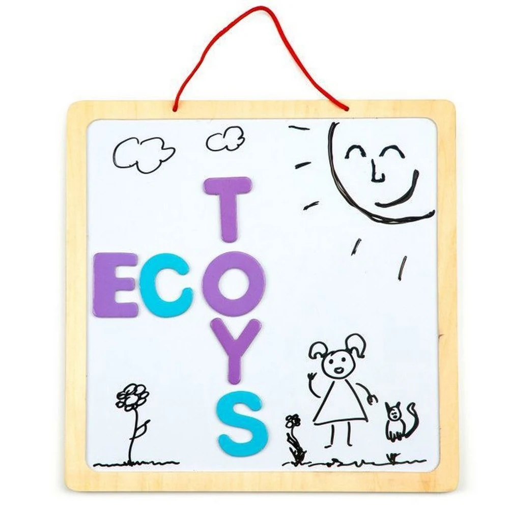 Tabla educationala 3 in 1 cu litere magnetice - Ecotoys [2]