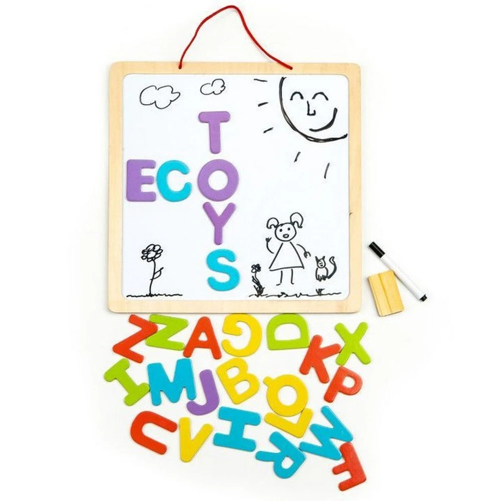 Tabla educationala 3 in 1 cu litere magnetice - Ecotoys [3]