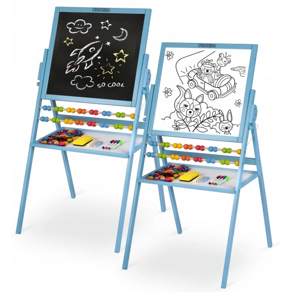 Tabla Educationala Cu Doua Fete Si Accesorii Ricokids, Albastru [2]
