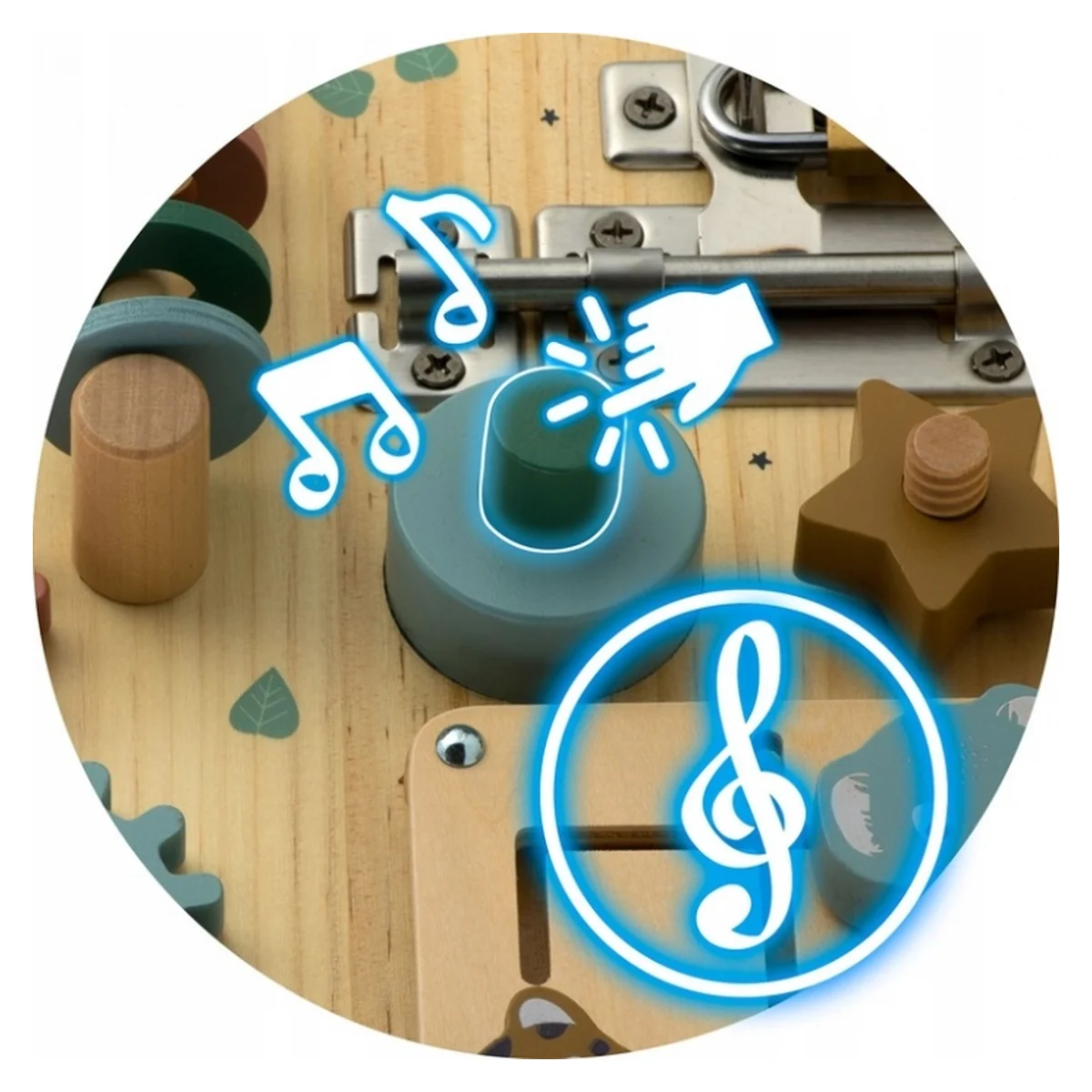 Tabla educationala din lemn cu diverse activitati, 32.5 x 24 cm, Nukido [8]