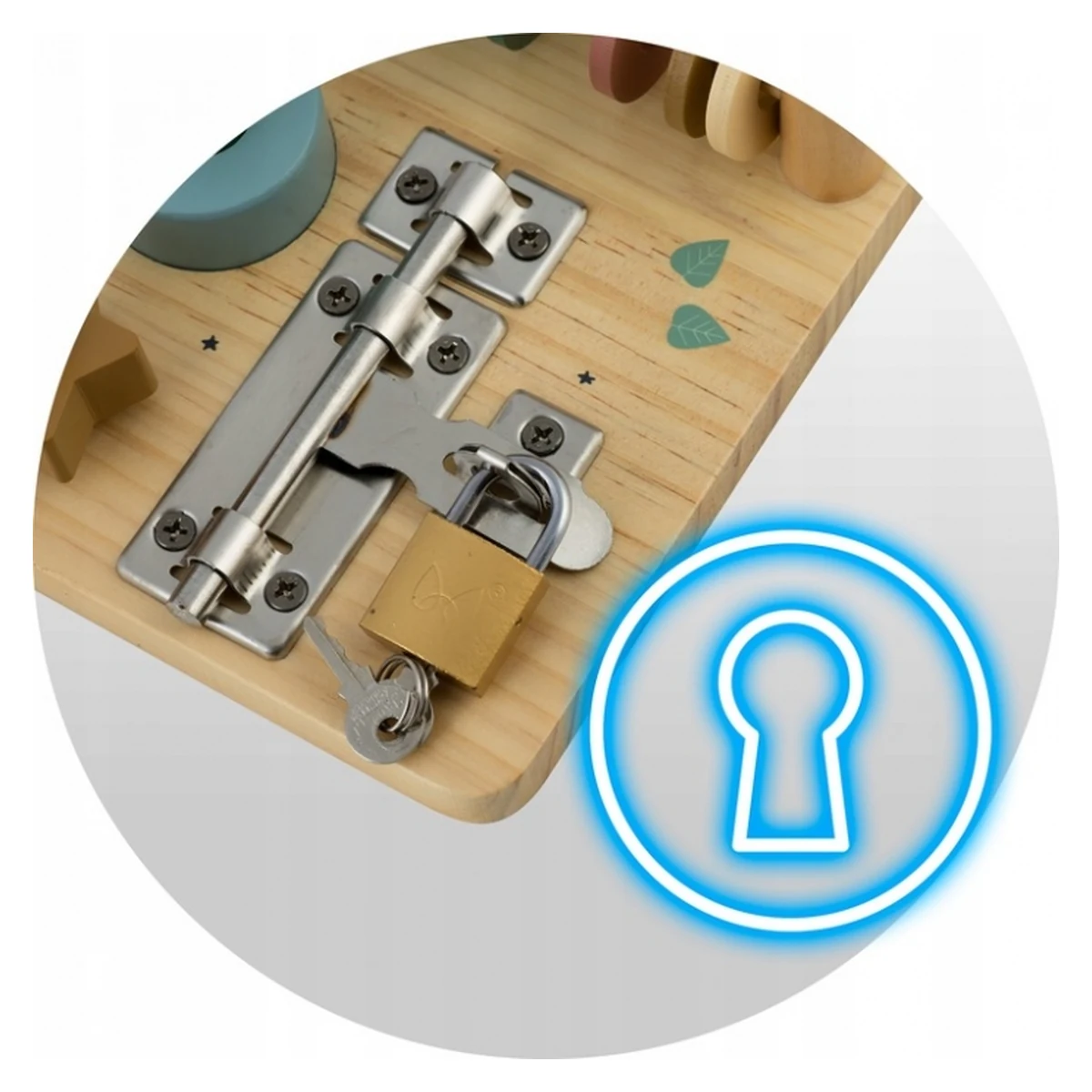 Tabla educationala din lemn cu diverse activitati, 32.5 x 24 cm, Nukido [7]