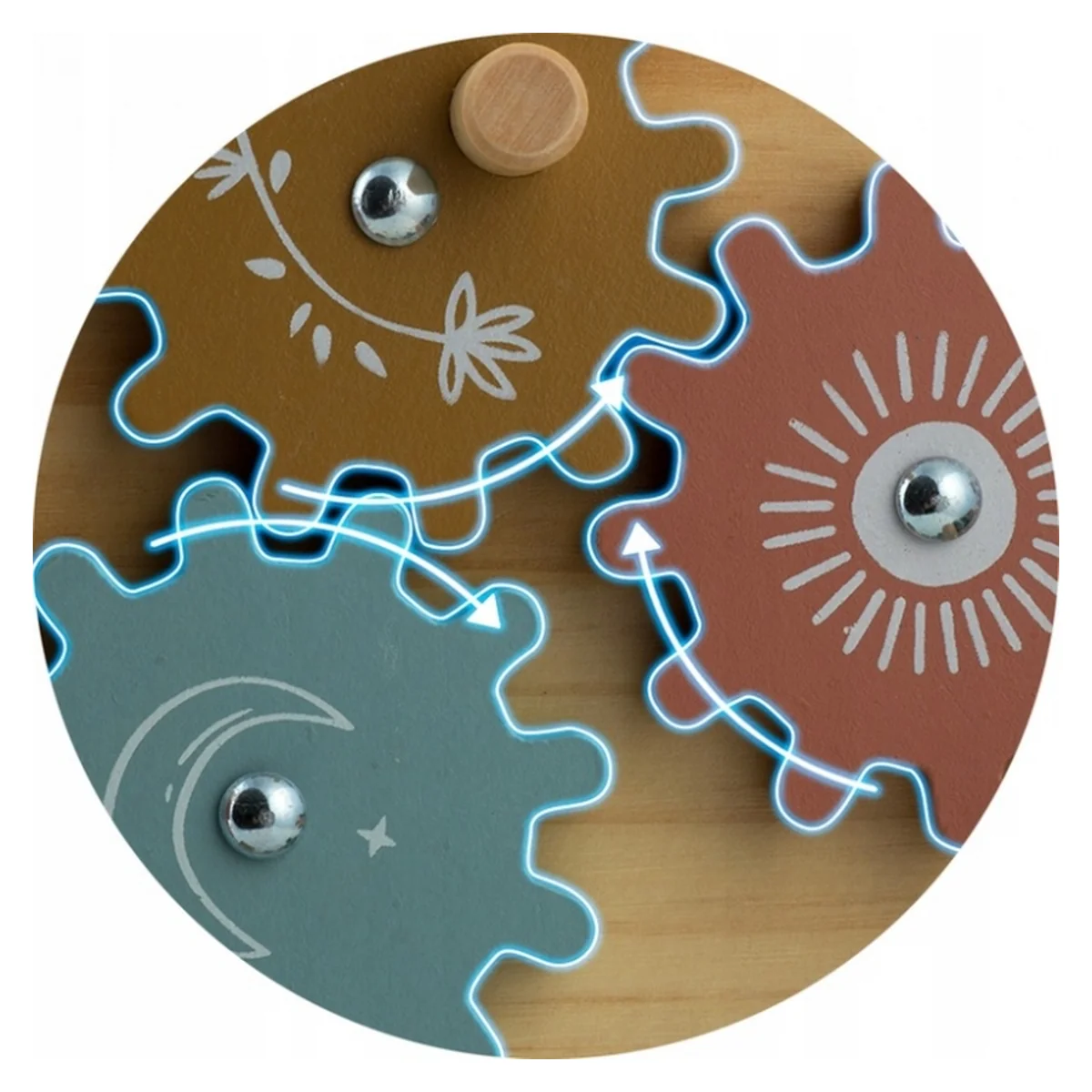 Tabla educationala din lemn cu diverse activitati, 32.5 x 24 cm, Nukido [6]