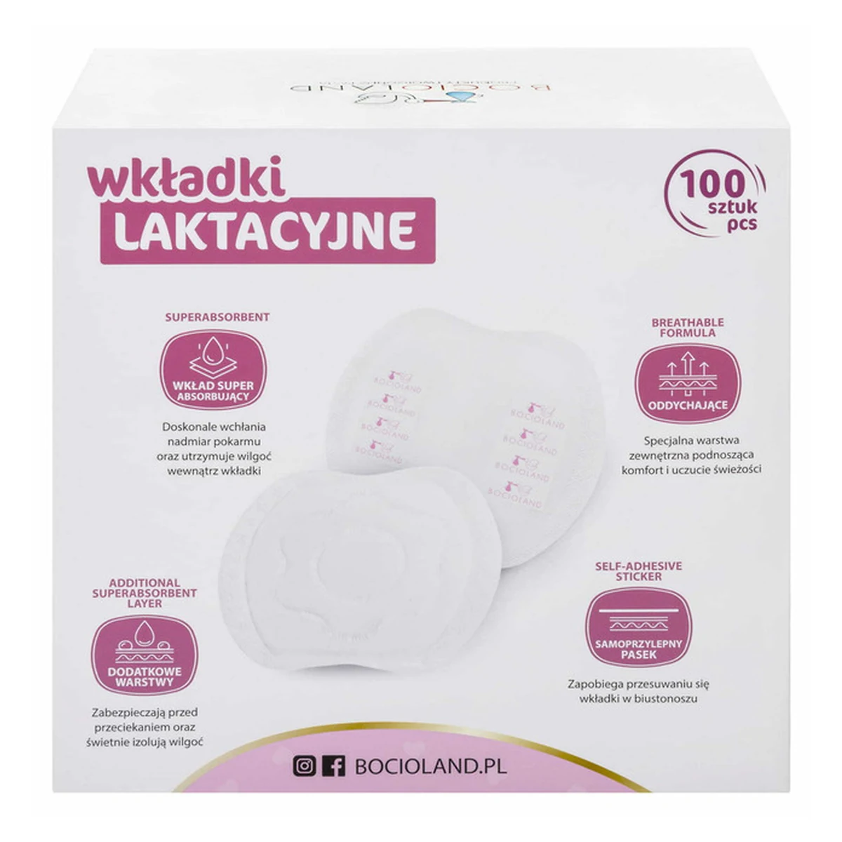 Tampoane pentru san, Set 100 bucati, Ambalate individual, Cu banda adeziva pentru o fixare usoara [2]