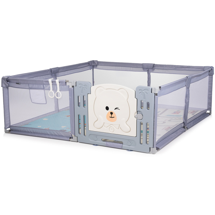 Tarc de joaca Chipolino Amico 200x180 cm cu usa, Grey [2]